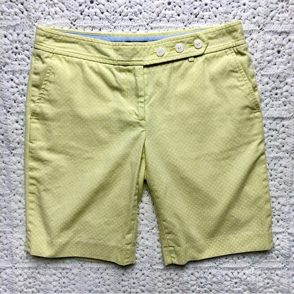 J.Crew Light Lime White Polka Dot City Fit Cotton Shorts Size 0 - Picture 8 of 8